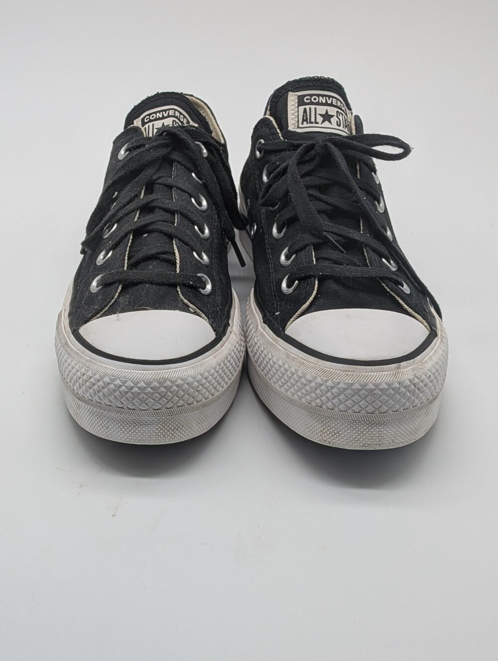 Converse Chuck Taylor All Star Lift Platform Black Canvas Women's Size 7.5